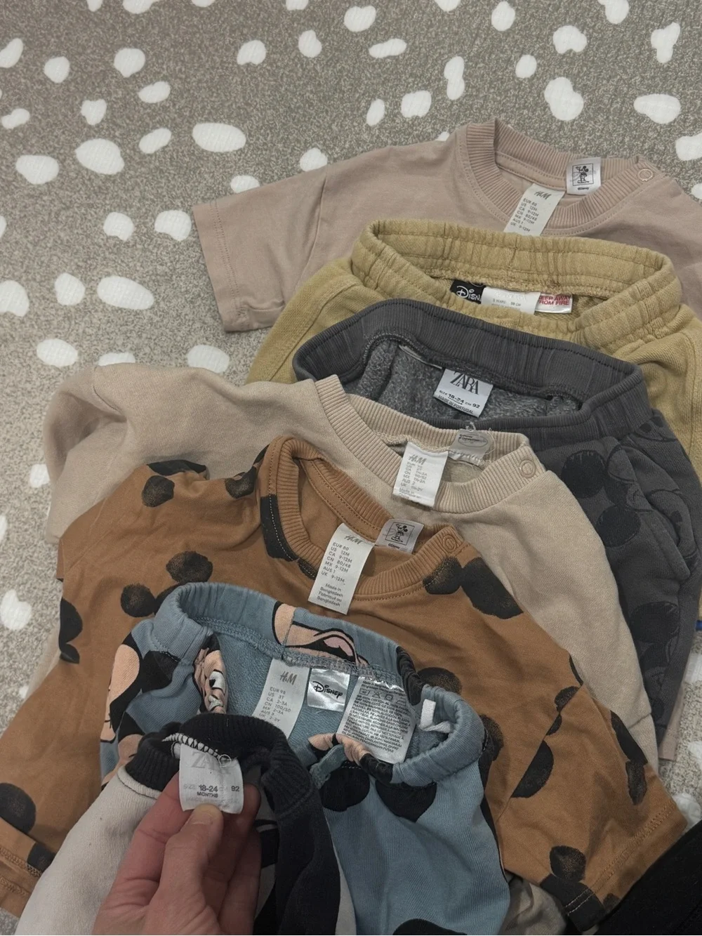 Lot of 9 Zara Kids x Disney Mickey Mouse H&M toddler baby boy set tee shorts 2pc